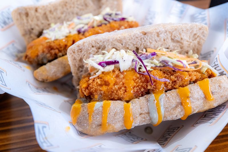 Dave's hot chicken signature sandwich — our flagship dave's hot chicken menu item